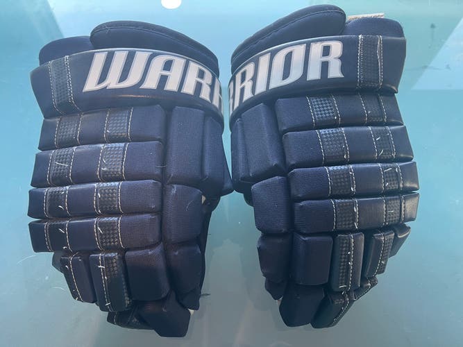 14” Sr. Warrior Franchise Hockey Gloves - Navy Blue - Great Shape