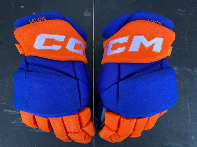 CCM JetSpeed FT1 Pro Stock Hockey Gloves 14" Royal Blue Oilers 3714