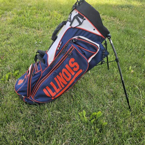 PING Hoofer Vantage Team Stand Bag Illinois Illini Blue Orange 5 Way Divider