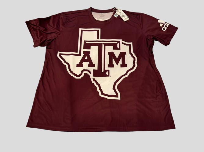 NCAA Texas A&M Aggies “GIG ‘EM” Adidas Aeroready  Soccer Football Jersey 2XL NEW NWT