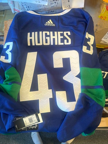 Vancouver Canucks Adidas Quinn Hughes Jersey size 56 (XXL)NWT