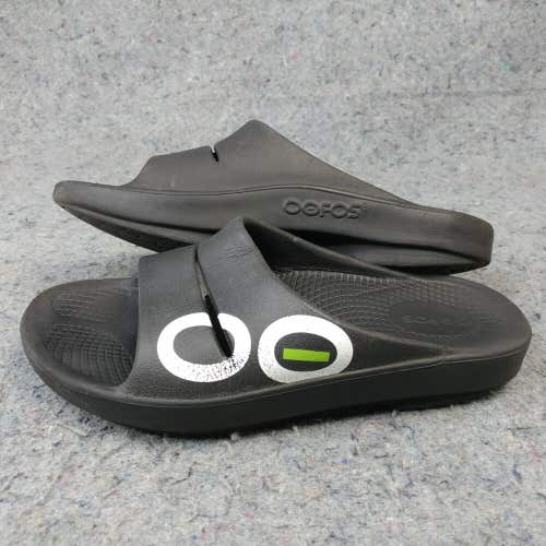 Oofos Ooahh Slide Sandals Womens 8 Recovery Slip On Black Comfort Shoes