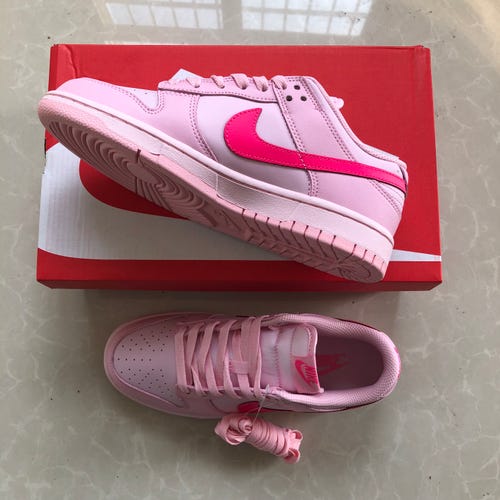 Women Nike Dunk Low Triple Pink Sneakers Athletic Shoes