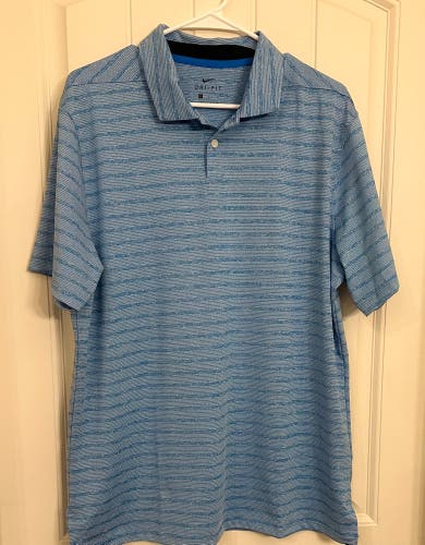 Nike Dri-Fit Blue Striped Polo Shirt