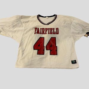 Fairfield Stags University #44 Lacrosse LAX White Adult XL Game Used Worn Jersey