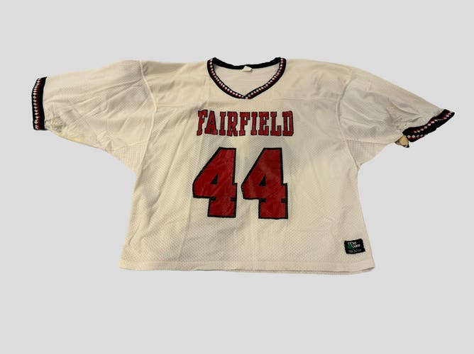 Fairfield Stags University #44 Lacrosse LAX White Adult XL Game Used Worn Jersey