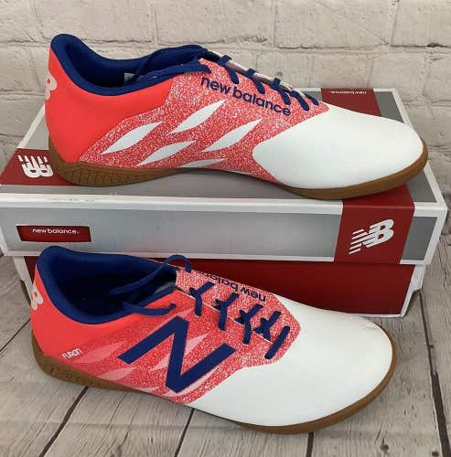 New Balance MSFUDIWO Men's Soccer Shoes White Flame Red Ocean Blue US Size 8 NIB