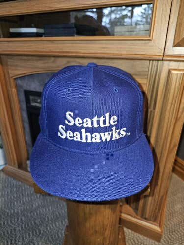 NEW Vintage Rare Seattle Seahawks New Era Wool Blend Sports Hat Fitted Sz 7 3/8