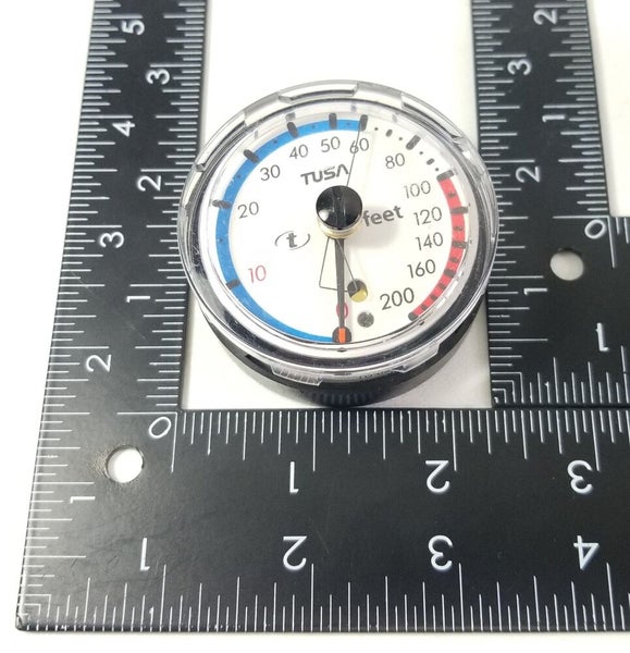 Tusa 200 ft Depth Gauge Puck Module Scuba Dive + Max Depth Gauge #4466 ...