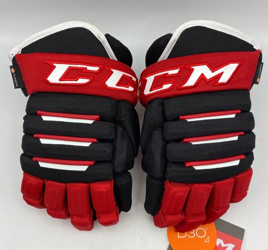 NEW CCM Tacks 4RP2 Gloves, Black/Red/White, 12”