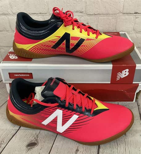 New Balance MSFUDICG Furon Men's Indoor Soccer Shoes Cherry Red Yellow US 8.5 D