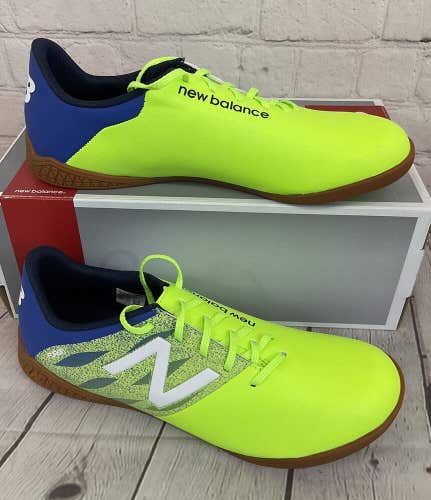 New Balance JSFUDITP Boy's Indoor Soccer Shoes Color Lime Green Blue US Size 6 M