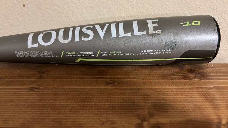 Used Louisville Slugger Omaha USABat Certified Bat (-10) 17 oz 27"
