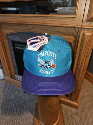 NEW Vintage 1990’s Charlotte Hornets NBA Sports Logo 7 Hat Cap Vtg Teal Snapback