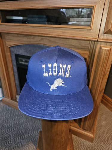 New Vintage Detroit Lions NFL Sports Football AJD Hat Cap Vtg Blue Snapback