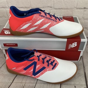 New Balance MSFUDIWO Men's Soccer Shoes White Flame Red Ocean Blue US Size 9 D