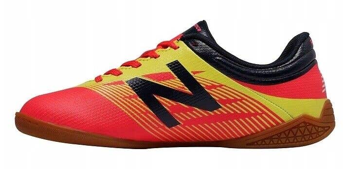 New Balance JSFUDICG Youth Indoor Soccer Shoes Cherry Red Yellow Kids Size 1.5 M