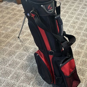 Hunter Black & Red Stand Golf Bag with 8-way Dividers & Rain Cover