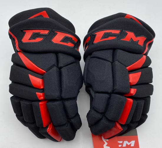 NEW CCM Jetspeed FT485 Gloves, Black/Red, 12”