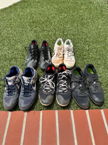 Nike / Under Armour USED Baseball Cleats LOT (SEE DESCRIPTION) - Make offers as well.