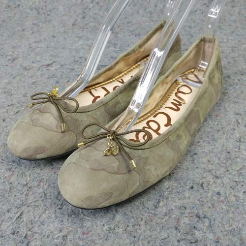 Sam Edelman Felicia Womens 6.5 Slip On Ballet Flats Camo Camouflage Green Shoes