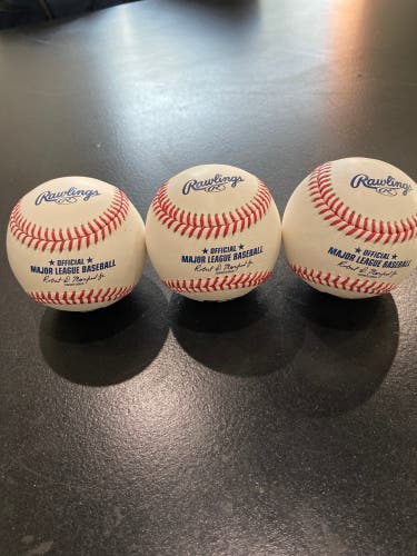 New Rawlings 3 Pack Official Major League Baseballs