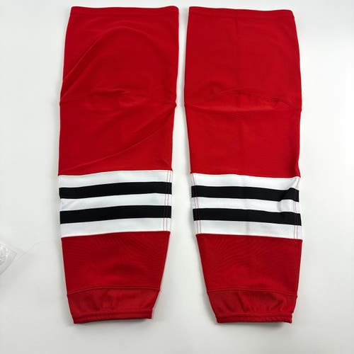 Brand New Red CCM Rockford Ice Hogs AHL Game Socks - Large