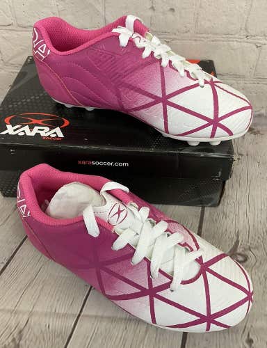 Xara Soccer Illusion 9507 Girl's Soccer Cleats Color Pink White US Kid's Size 13