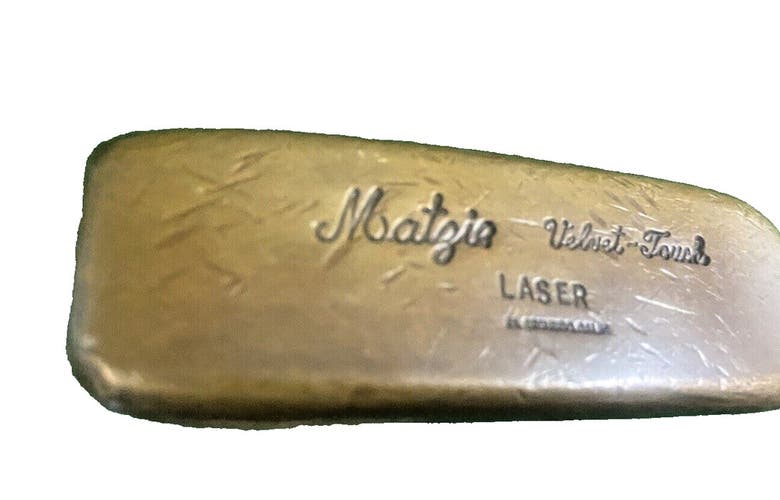 Matzie Velvet Touch LASER Brass Putter El Segundo Calif 35" Steel Double Bend RH