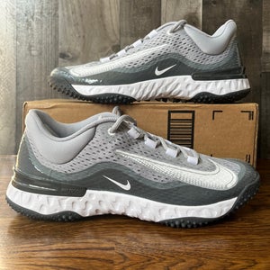 Nike Alpha Huarache Elite 4 Turf Wolf Grey Men's Size 10.5 Baseball Shoes Turfs
