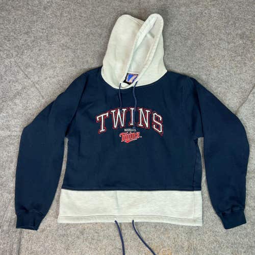 Vintage Minnesota Twins Mens Hoodie Medium Navy Gray Sweatshirt Logo 7 Baseball