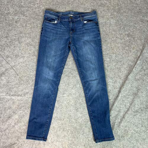 Loft Womens Jeans 4 Blue Denim Tapered Girlfriend Pant Casual Cotton Solid Mid