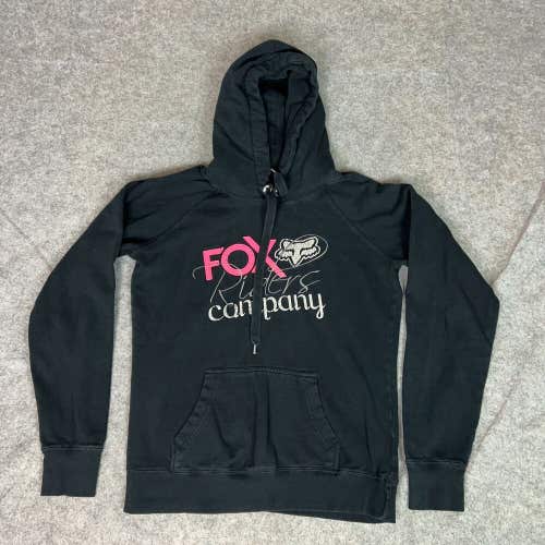 Fox Racing Womens Hoodie Extra Large Black Pink Sweatshirt Sweater Motobike Top