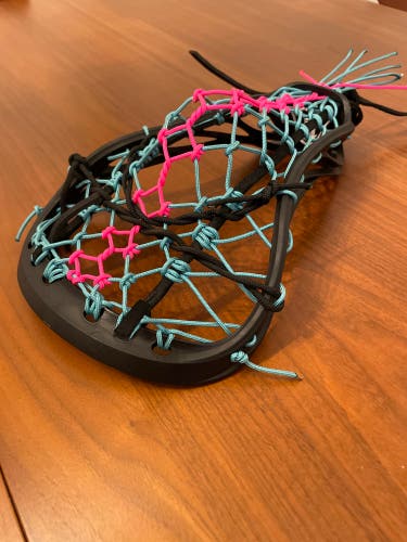 BRAND NEW Custom Strung Carolina Blue/ Pink Womens / Girls Lacrosse Head