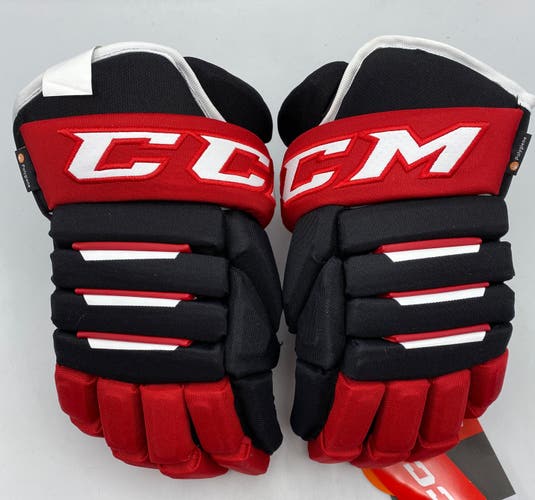 NEW CCM Tacks 4RP2 Gloves, Black/Red/White, 14”