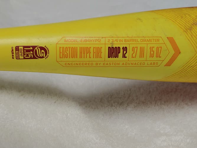 Easton Hype Fire USSSA Certified Bat 15 oz 27"