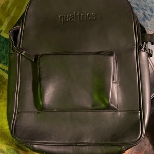 Black Used Qualtrics Leather Backpack