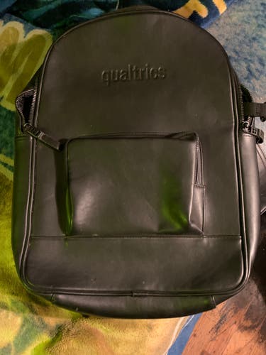 Black Used Qualtrics Leather Backpack