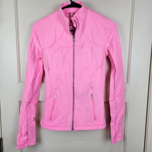 Lululemon Forme Jacket Stretch Women's Size 4 Pink Full Zip Active Gym Run