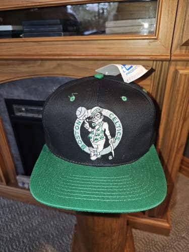 NEW Vintage 1990s Boston Celtics NBA Sports Plain Logo AJD Hat Cap Vtg Snapback