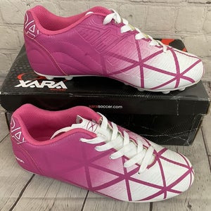 Xara Soccer Illusion 9508 Youth Girl's Soccer Cleats Color Pink White US Size 4