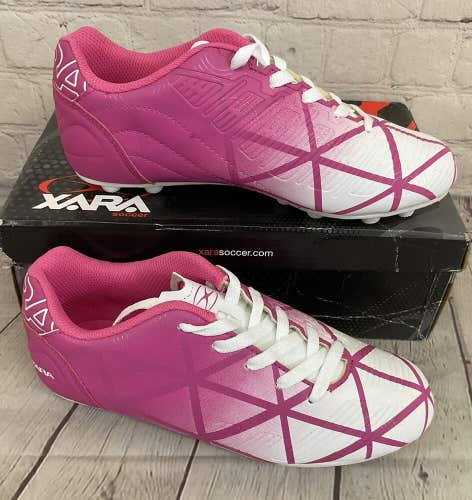 Xara Soccer Illusion 9508 Youth Girl's Soccer Cleats Color Pink White US Size 4