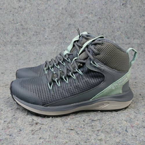 Columbia Trailstorm Mid Womens 5.5 Shoes Waterproof Hiking Boots Gray Green