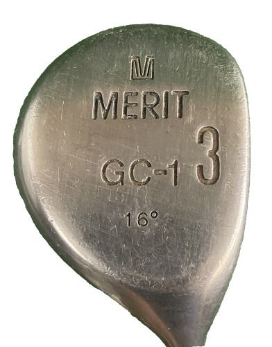 Merit Golf 3 Wood 16 Degrees GC-1 Men's RH Stiff Graphite 43" Nice Club New Grip