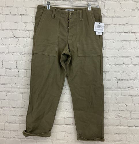 O'Neill Junior Womens Dalton Size 29 Olive Green Cropped Straight Fit Jeans NWT