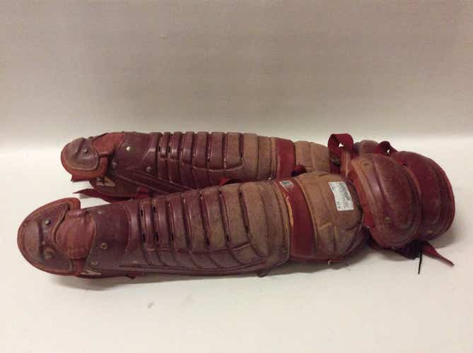 Used All Star All Star Shins Red Adult Bb Sb Catchers Equipment