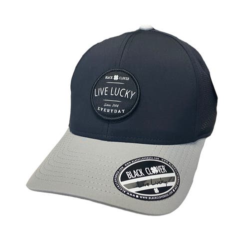 NEW Black Clover Live Lucky Dual Luck Grey/Black Adjustable Snapback Golf Hat