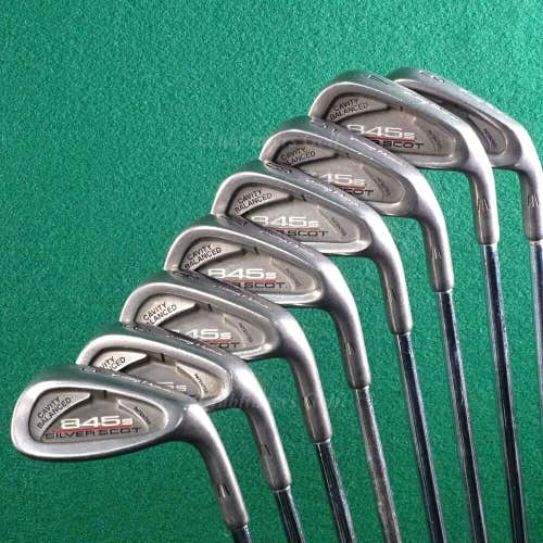 Tommy Armour 845s Silver Scot 3-PW Iron Set Factory Tour Step Steel Stiff *READ*