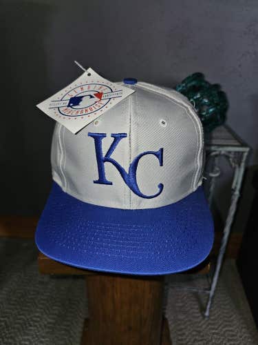 NEW Vintage Kansas City Royals MLB Sports Plain Logo Hat Cap Grey Vtg Snapback