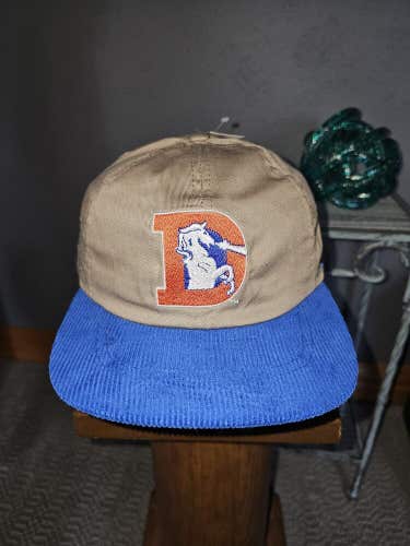 NEW Vintage Rare Denver Broncos NFL Sports New Era KMG Corduroy Strapback Hat